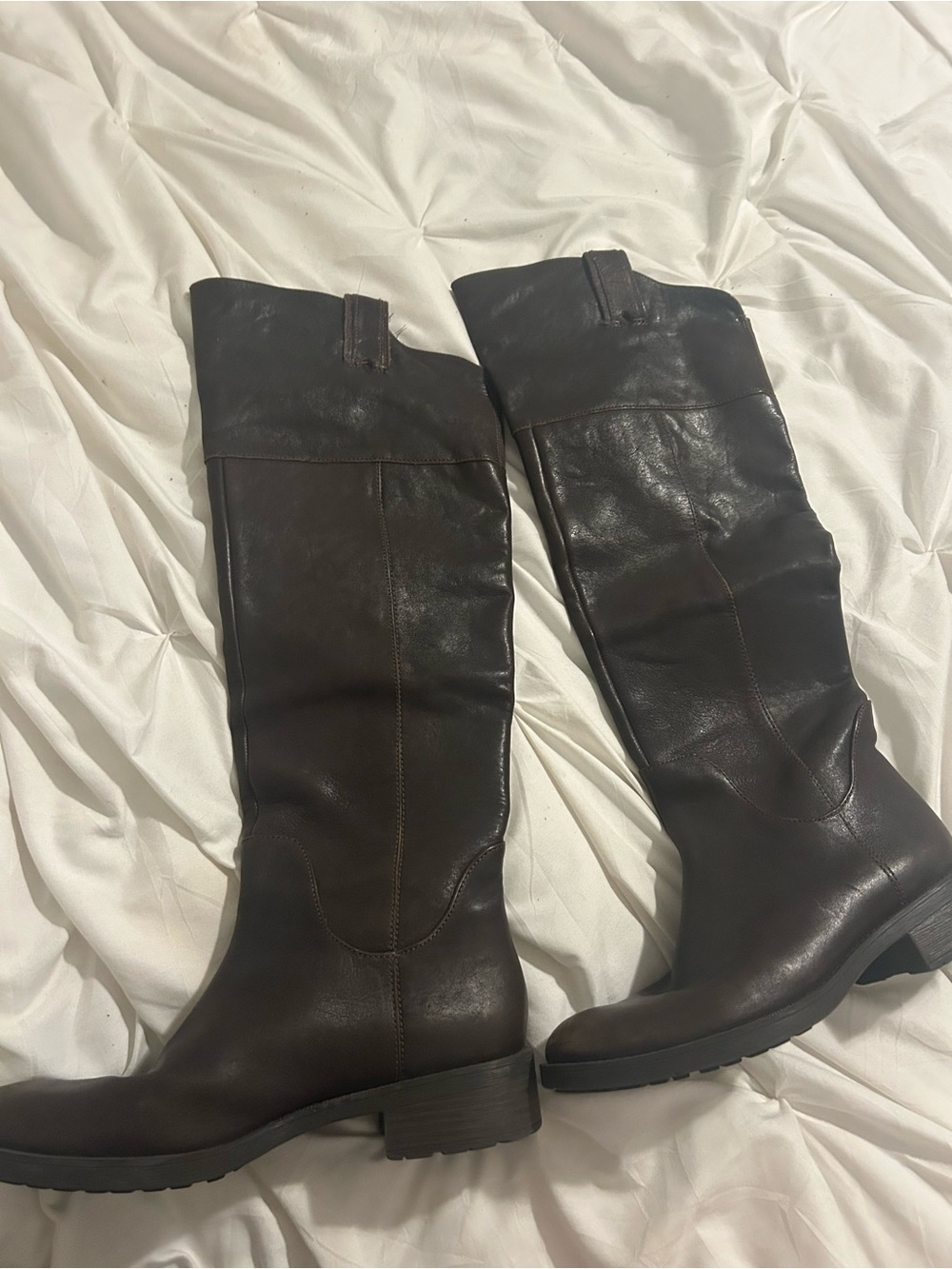 Enzo Angiolini Dark Brown Over-the-Knee Leather Boots